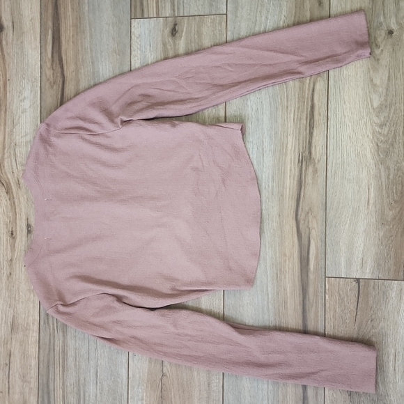 Free People Long Sleeve Twist Front Crop Top sz M - Picture 5 of 5